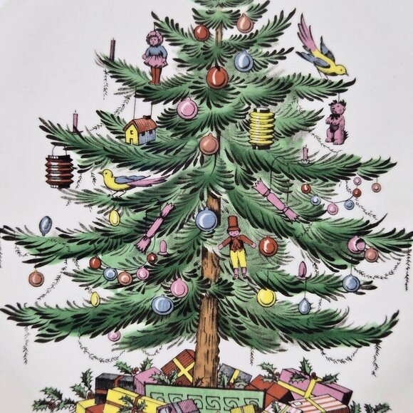 Spode "Cookies for Santa" Christmas Tree Dish 10.5" Diameter Made in England - Picture 4 of 12